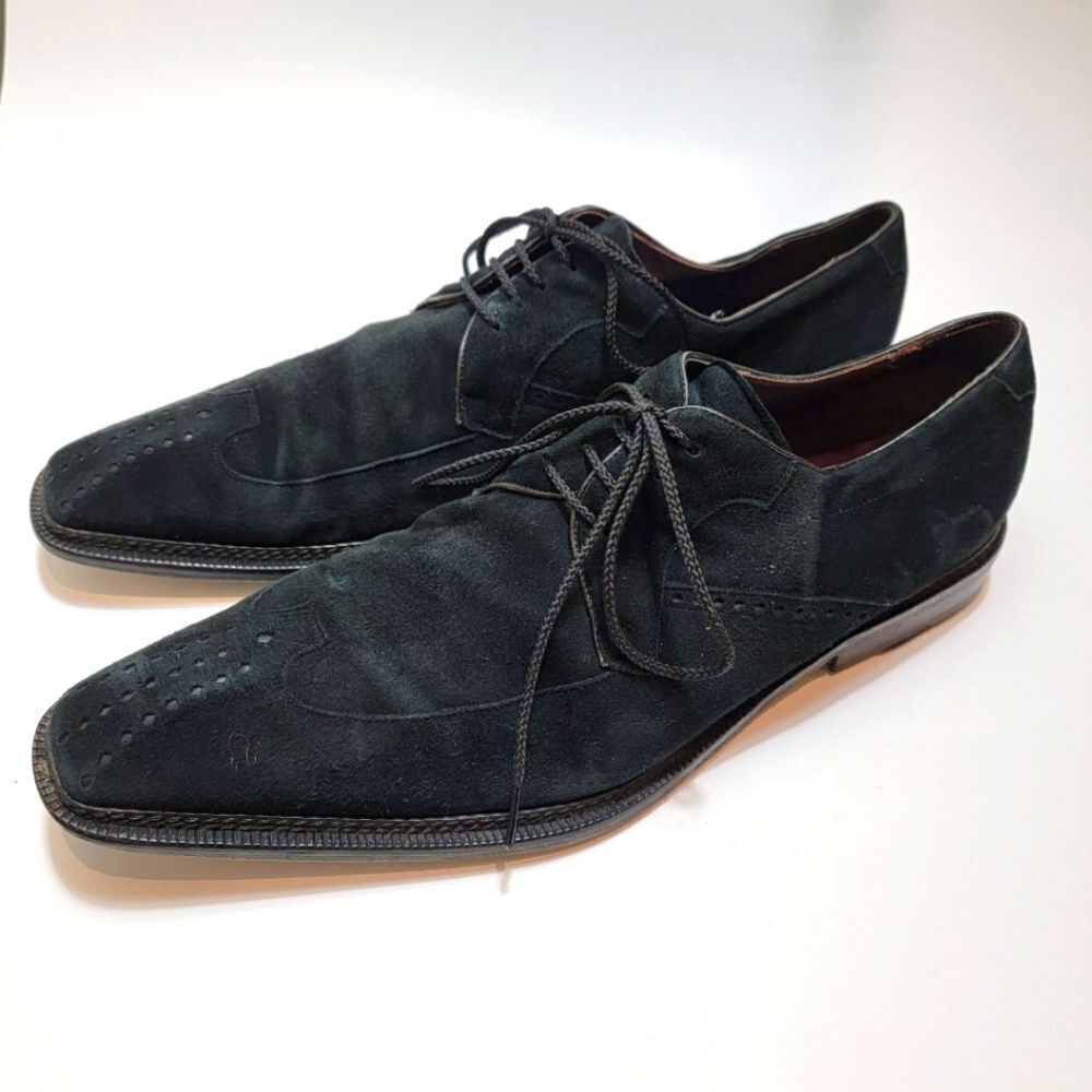 Mezlan Mens Fellini Black Perforated Suede Lace Up Oxfords Size 11.5 Style 284